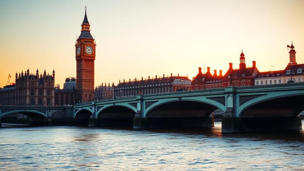 Big Ben e a ponte de Westminster em Londres