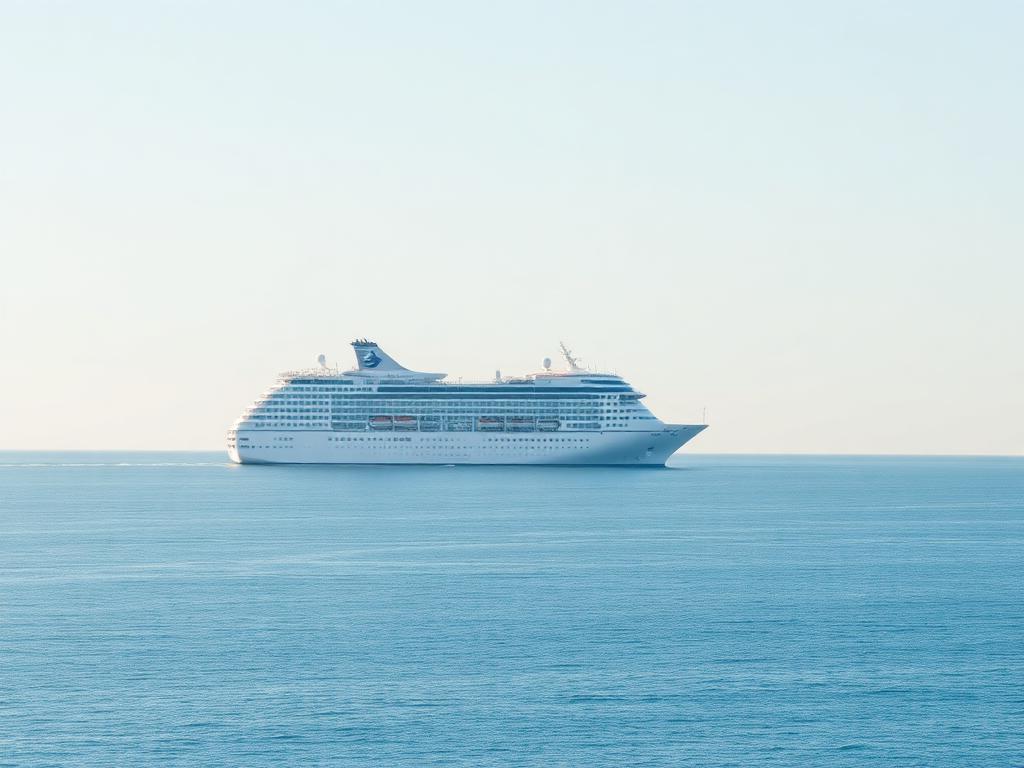 Navio de cruzeiro navegando pela costa da América do Sul